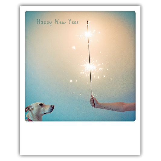 Postkarte Happy New Year - Wunderkerze - Der karierte Hund®