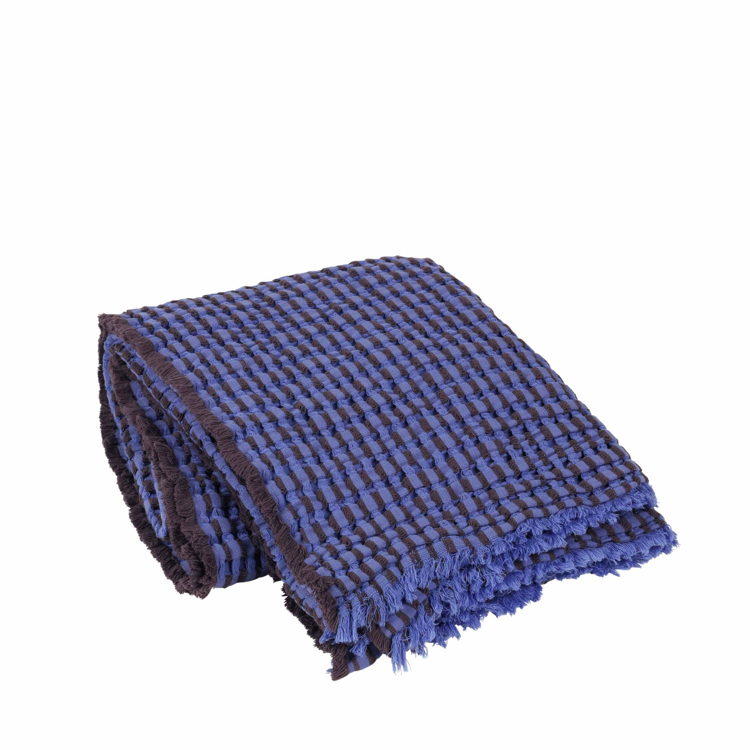 Decke / Plaid Linda in blau - schwarz - Der karierte Hund®
