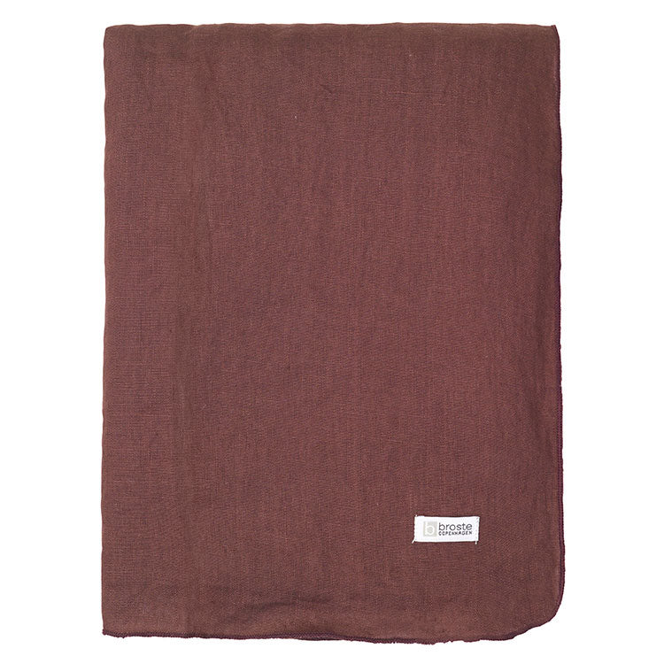 Lange Tischdecke Gracie in Aubergine 160 x 300 cm - Der karierte Hund®