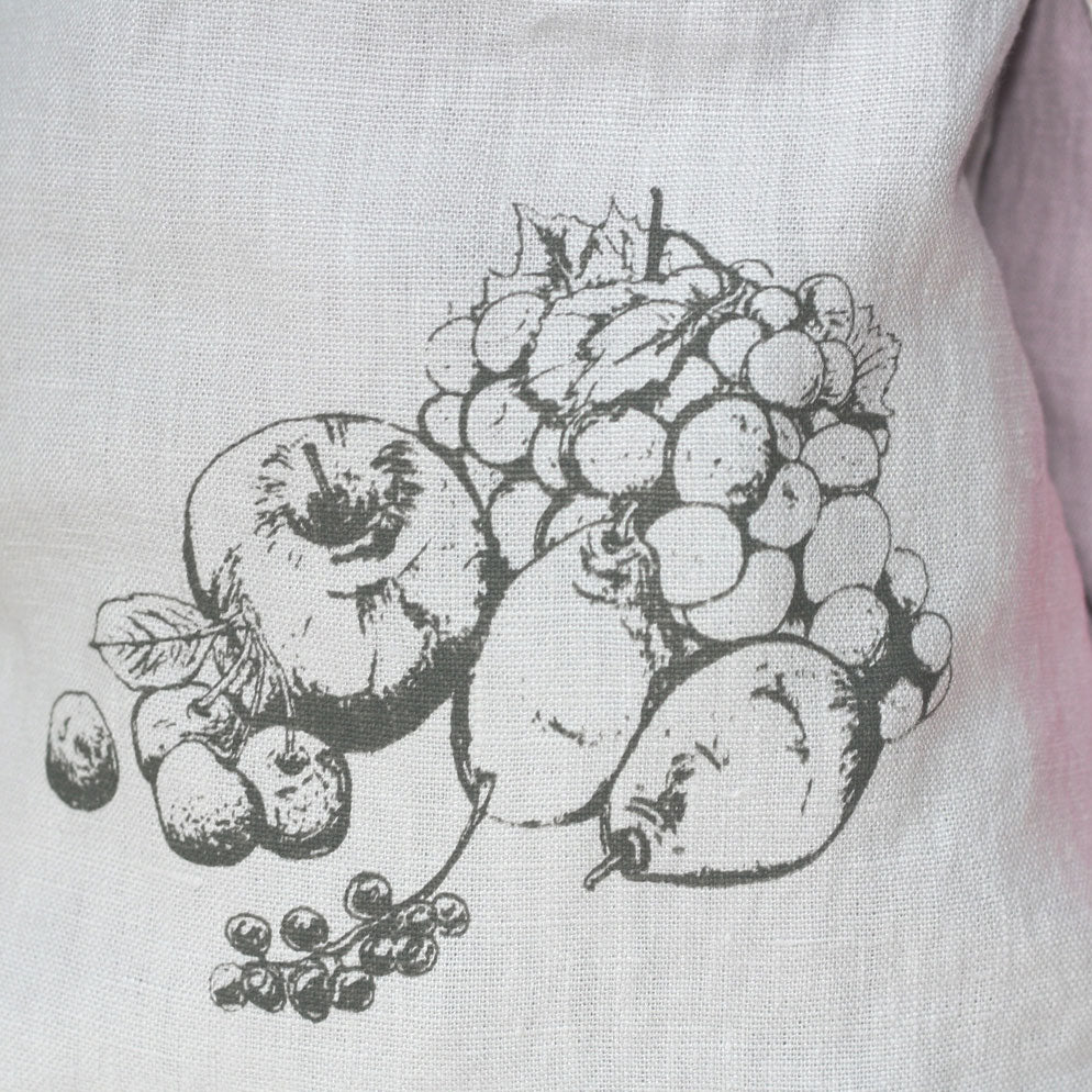 Frohstoff Leinenbeutel, grau Motiv Obst - Der karierte Hund®