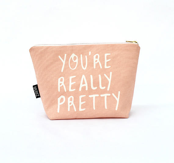 Kosmetiktasche Your're really pretty - Der karierte Hund®