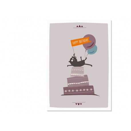 Postkarte Happy birthday - Torte